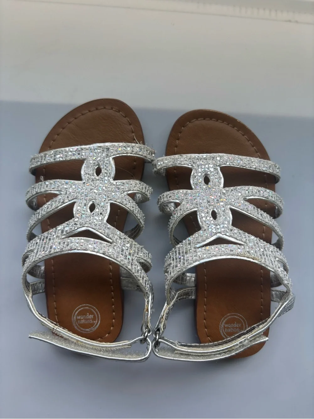 Sparkling Silver Strappy Girls' Sandals